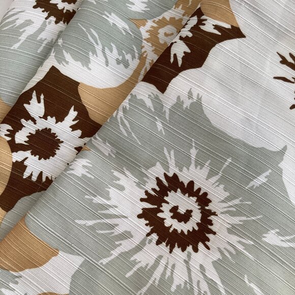 Fabric Shower Curtain 72" x 72" Gold Gray Brown Floral - Picture 10 of 10